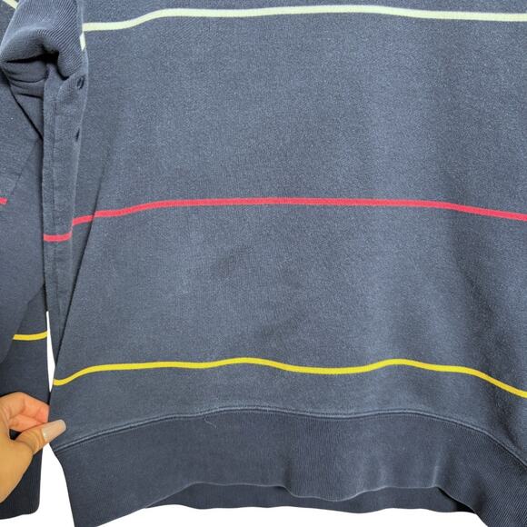 Nike SB Navy Striped Crewneck Sweatshirt Medium Retro Vtg Y2K Skate Pullover - Picture 3 of 7